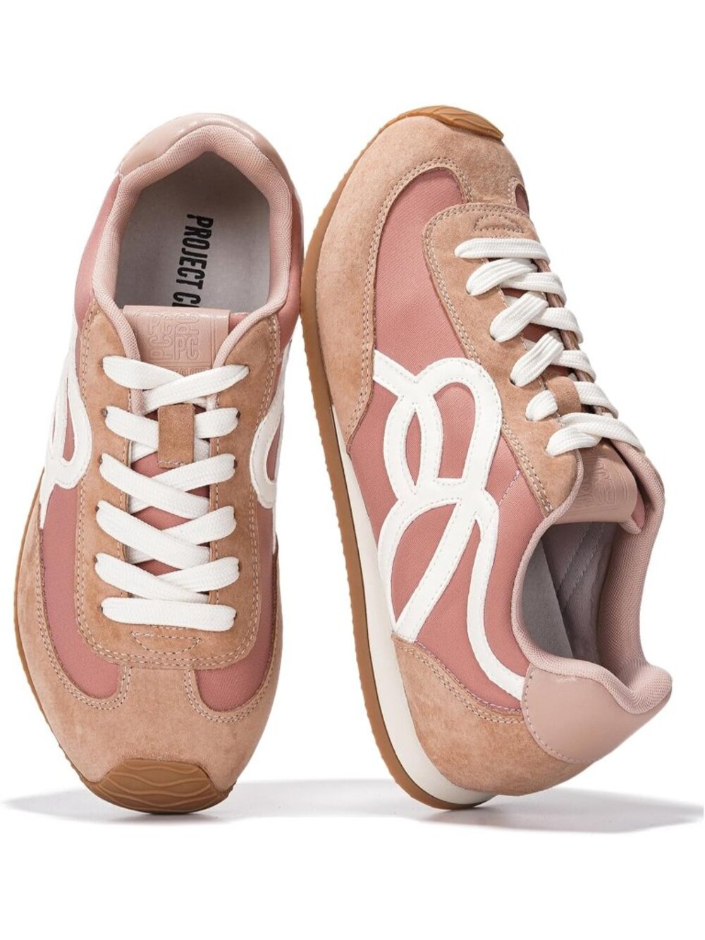 Project Cloud Women's Nude Closed Toe Non Slip Memory Foam Insole Sneakers